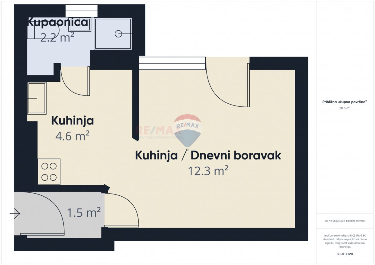 Stanovanje/Apartma Rovinj, 24m2