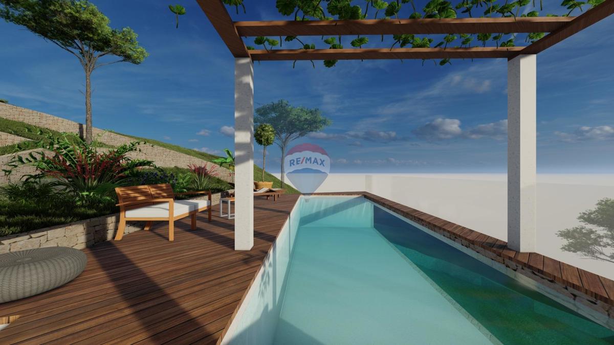 ISTRA, PLOMIN - 2 gradbeni parceli s projektom in pogledom na morje