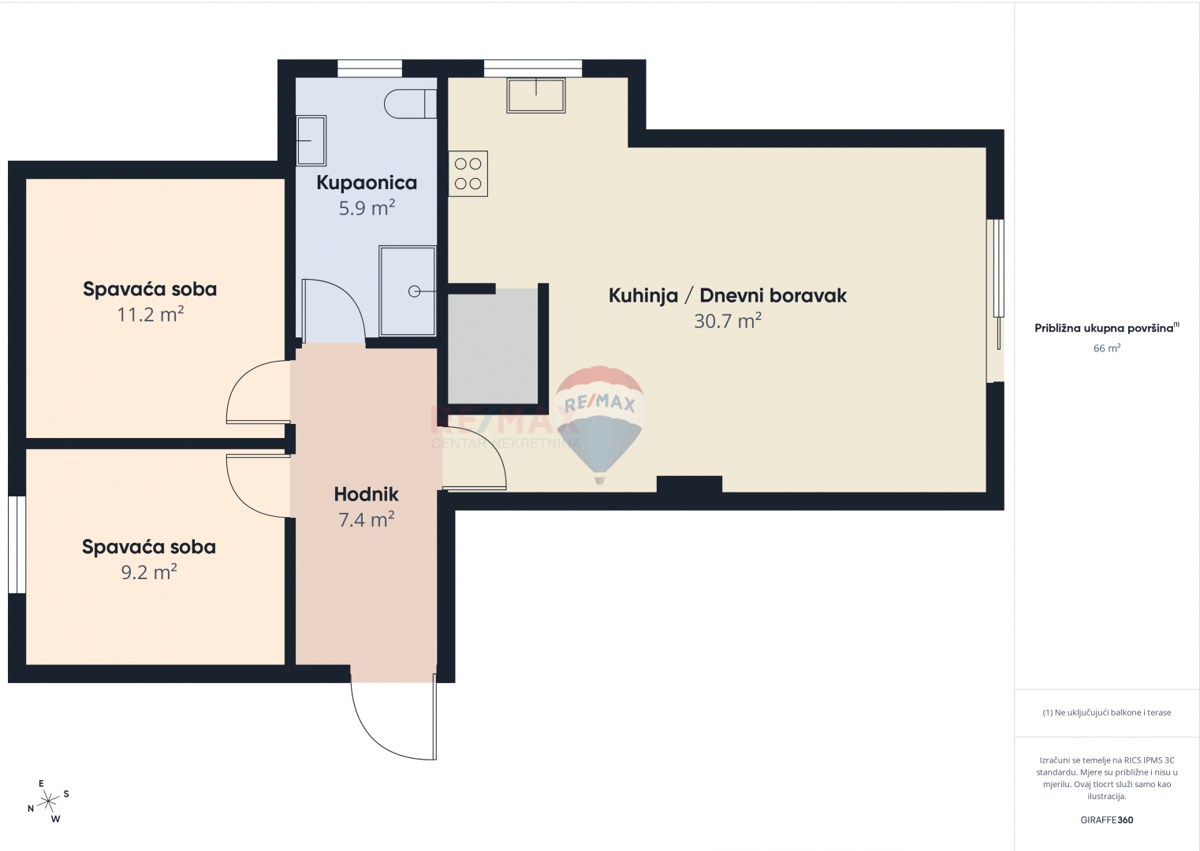 Stanovanje/Apartma Zamet, Rijeka, 80m2