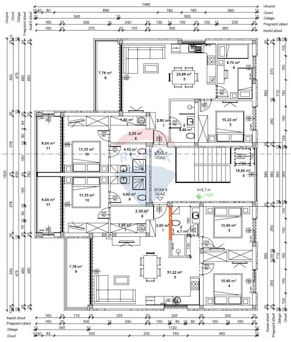 Stanovanje/Apartma Žminj, 63,78m2