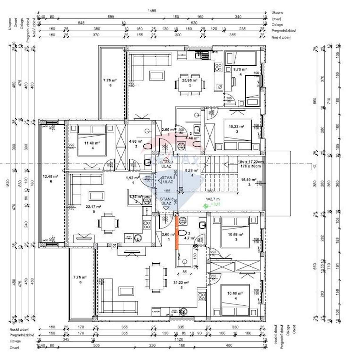 Stanovanje/Apartma Žminj, 63,78m2