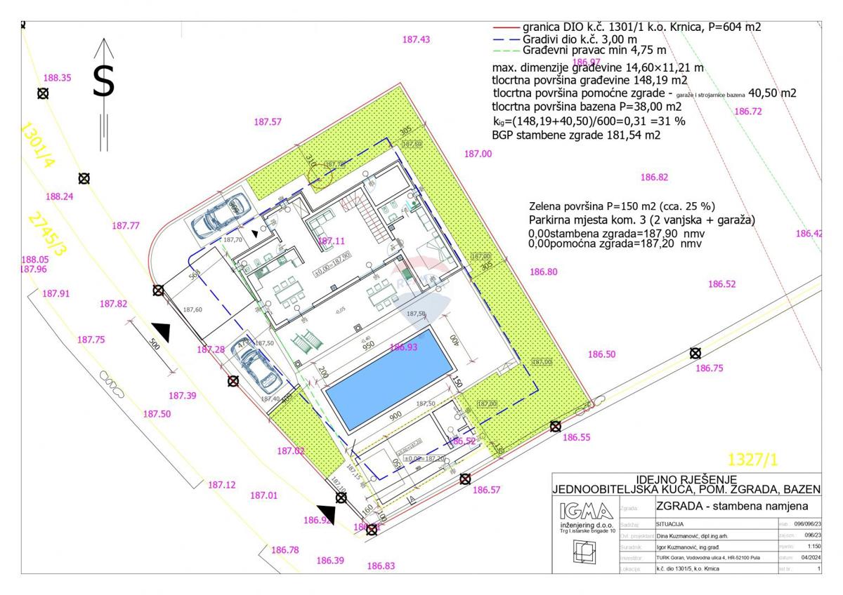 Stavbno zemljišče Krnica, Marčana, 600m2