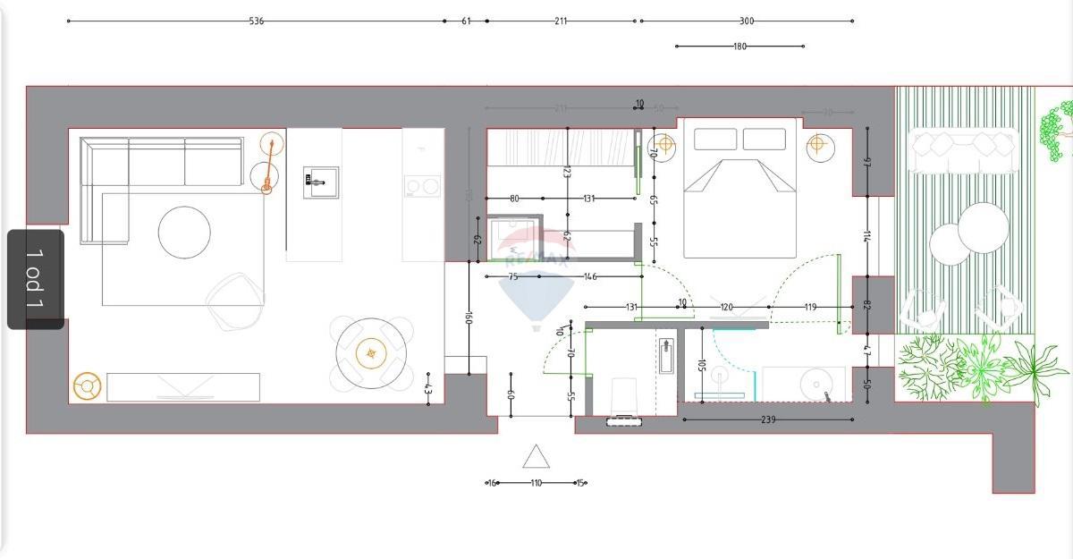 Stanovanje/Apartma Donji grad, Donji Grad, 44,17m2