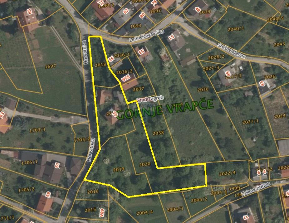 Stavbno zemljišče Gornje Vrapče, Črnomerec, 4.459m2