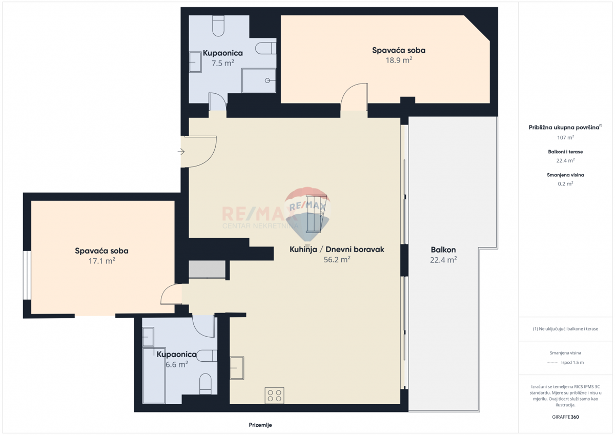 Crikvenica, Selce – Štirisobno stanovanje v prvi vrsti ob morju