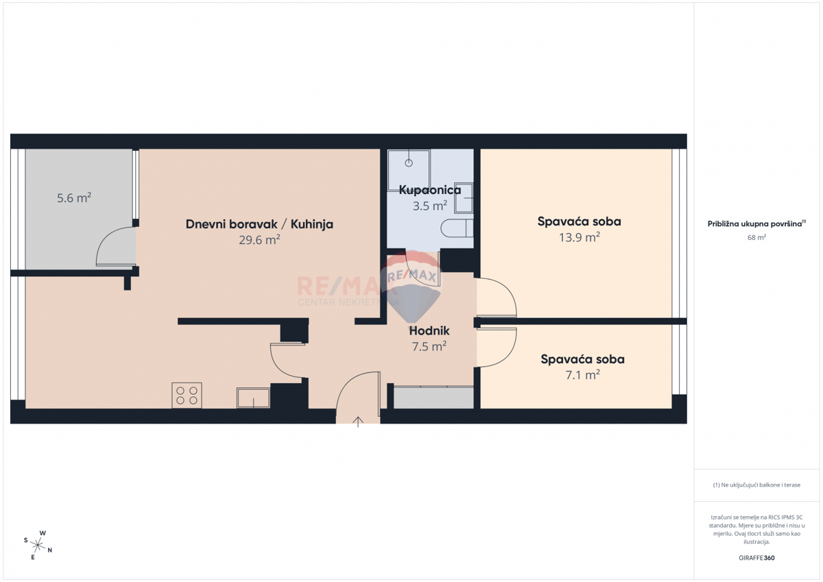 Stanovanje/Apartma Sloboština, Novi Zagreb - Istok, 68m2