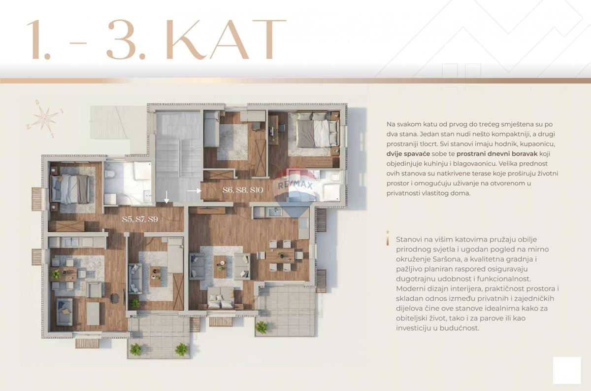 Stanovanje/Apartma Saršoni, Viškovo, 65,63m2