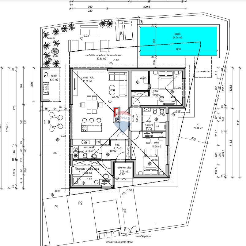 Stavbno zemljišče Kanfanar, 400m2