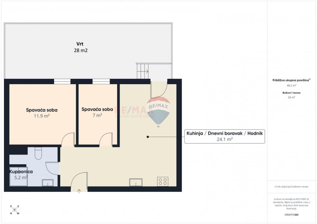 Stanovanje/Apartma Remetinec, Novi Zagreb - Zapad, 58m2