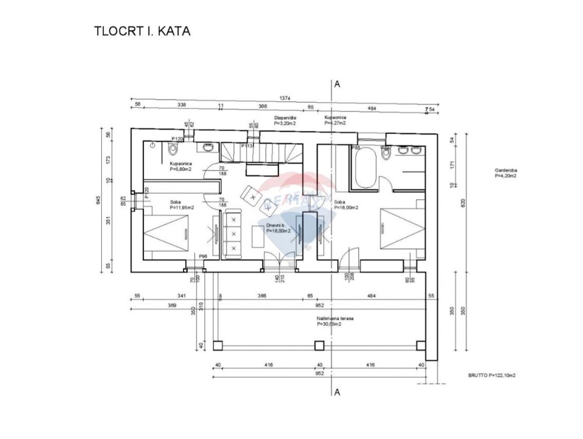 Hiša Kanfanar, 205,73m2