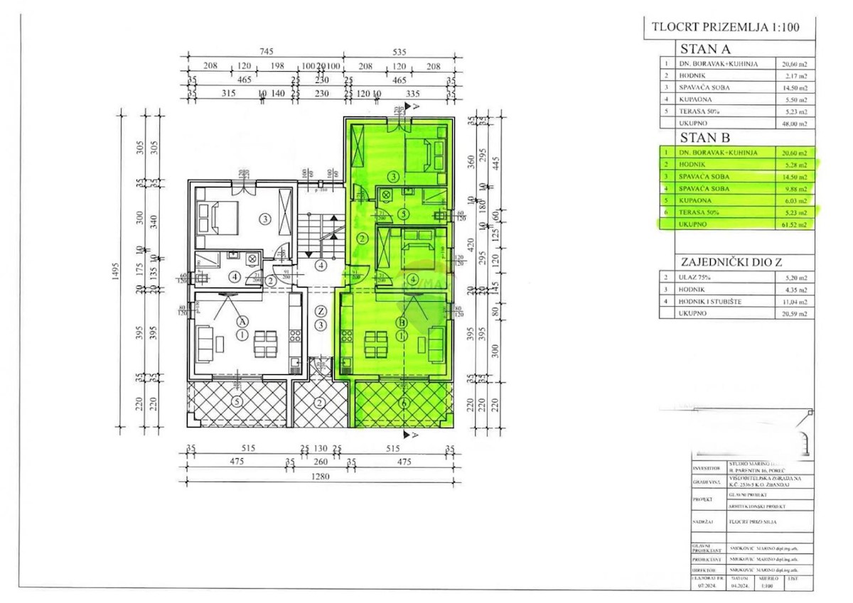 Stanovanje/Apartma Žbandaj, Poreč, 68,22m2