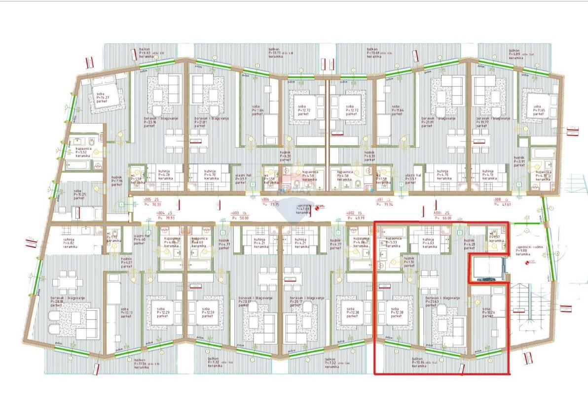 Stanovanje/Apartma Poreč, 74,52m2