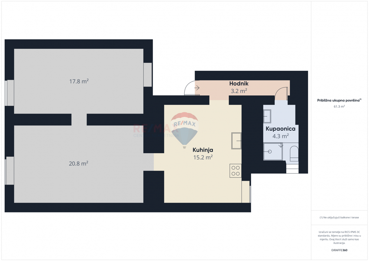 Stanovanje/Apartma Donji grad, Donji Grad, 55,20m2