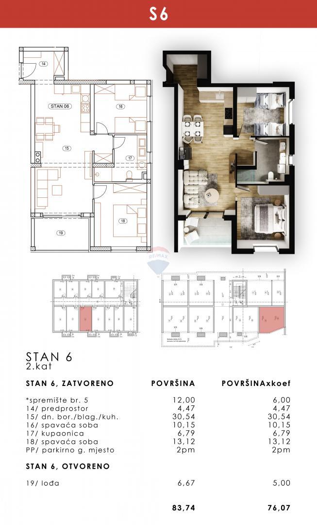 Stanovanje/Apartma Rešetari, Kastav, 72,42m2