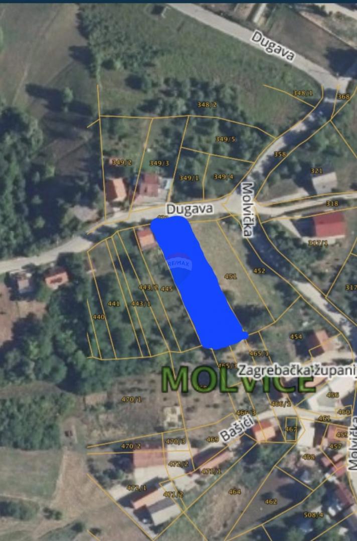 Stavbno zemljišče Molvice, Samobor - Okolica, 1.374m2