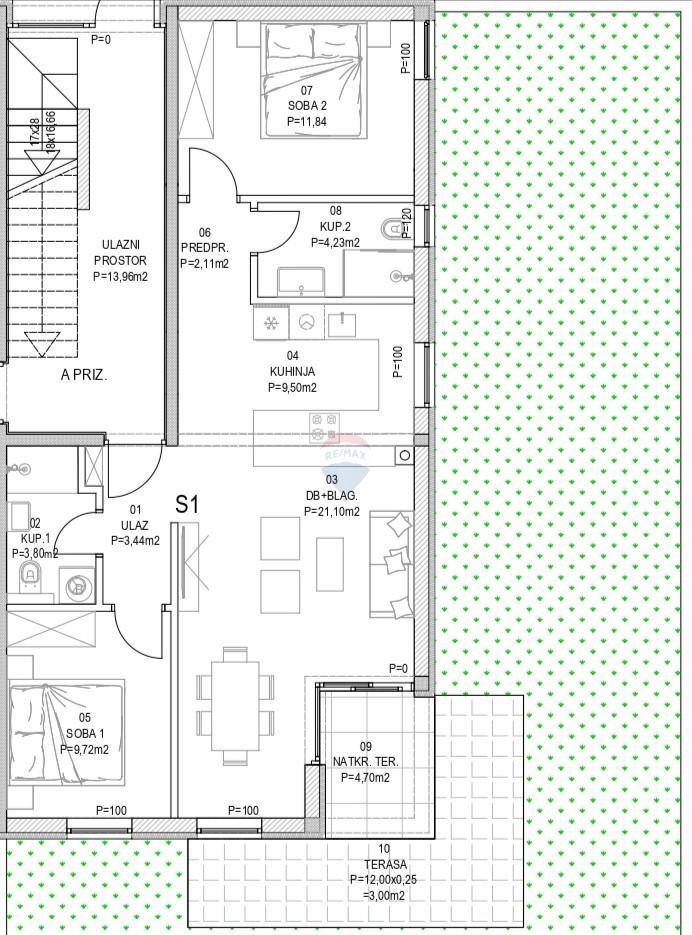 Stanovanje/Apartma Barban, 73,44m2