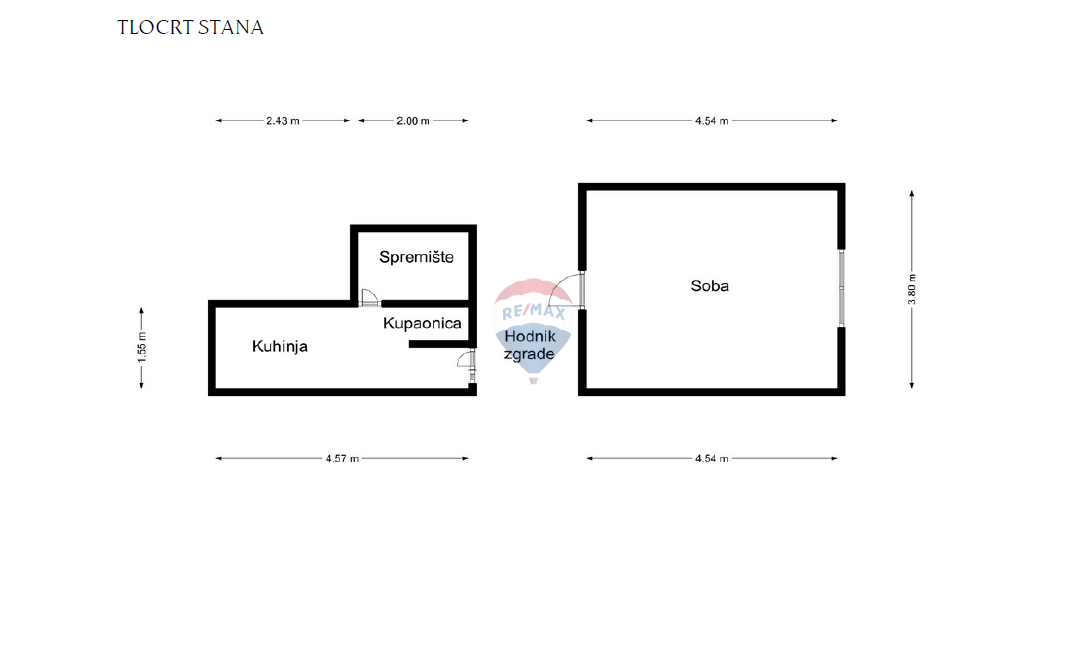Stanovanje/Apartma Trnje, 25m2