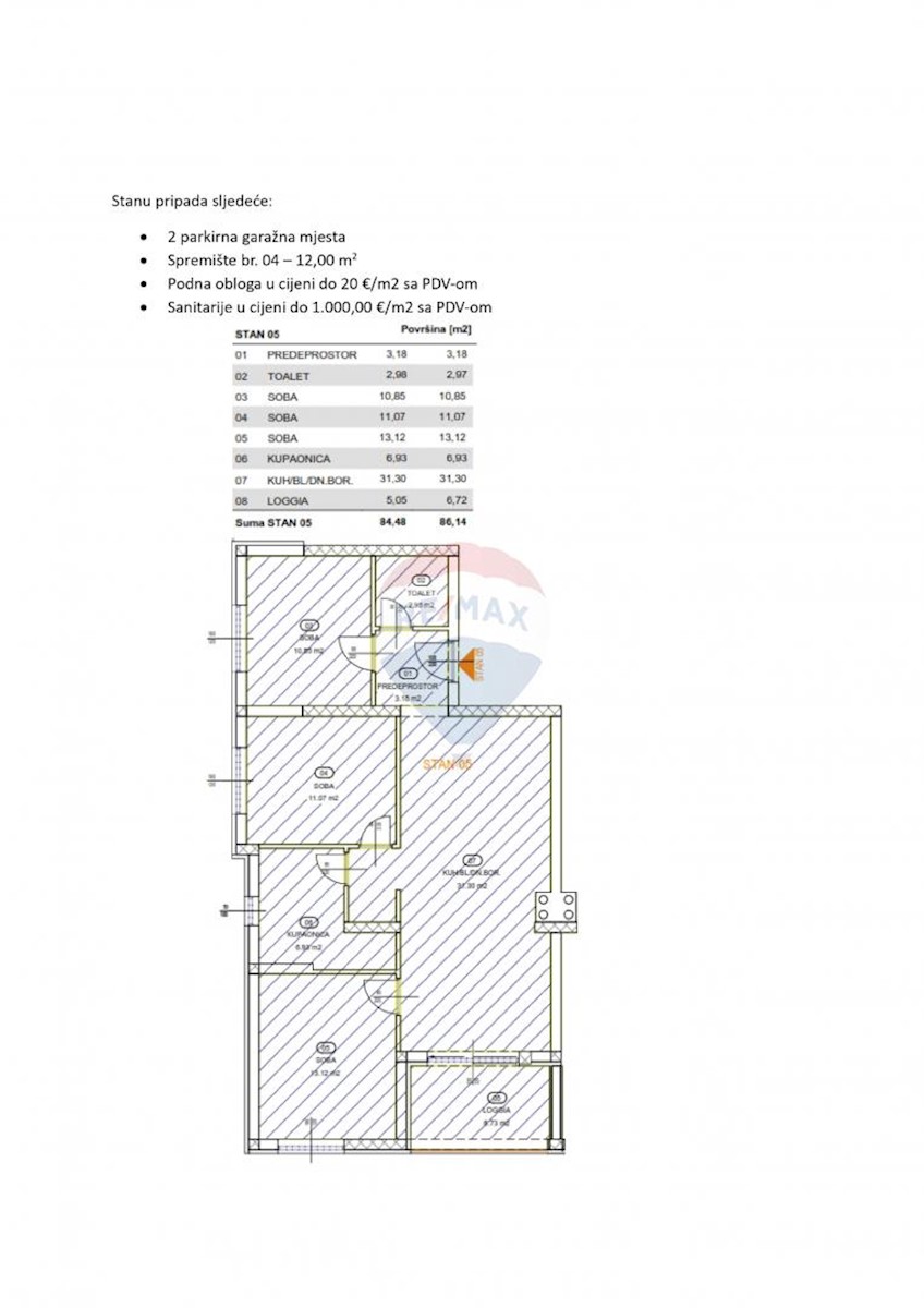 Stanovanje/Apartma Rešetari, Kastav, 86,14m2