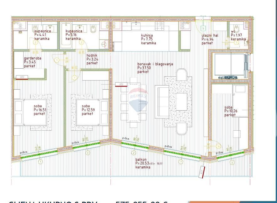 Stanovanje/Apartma Poreč, 128,31m2