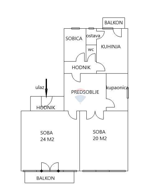 Stanovanje/Apartma Donji grad, Donji Grad, 88,67m2