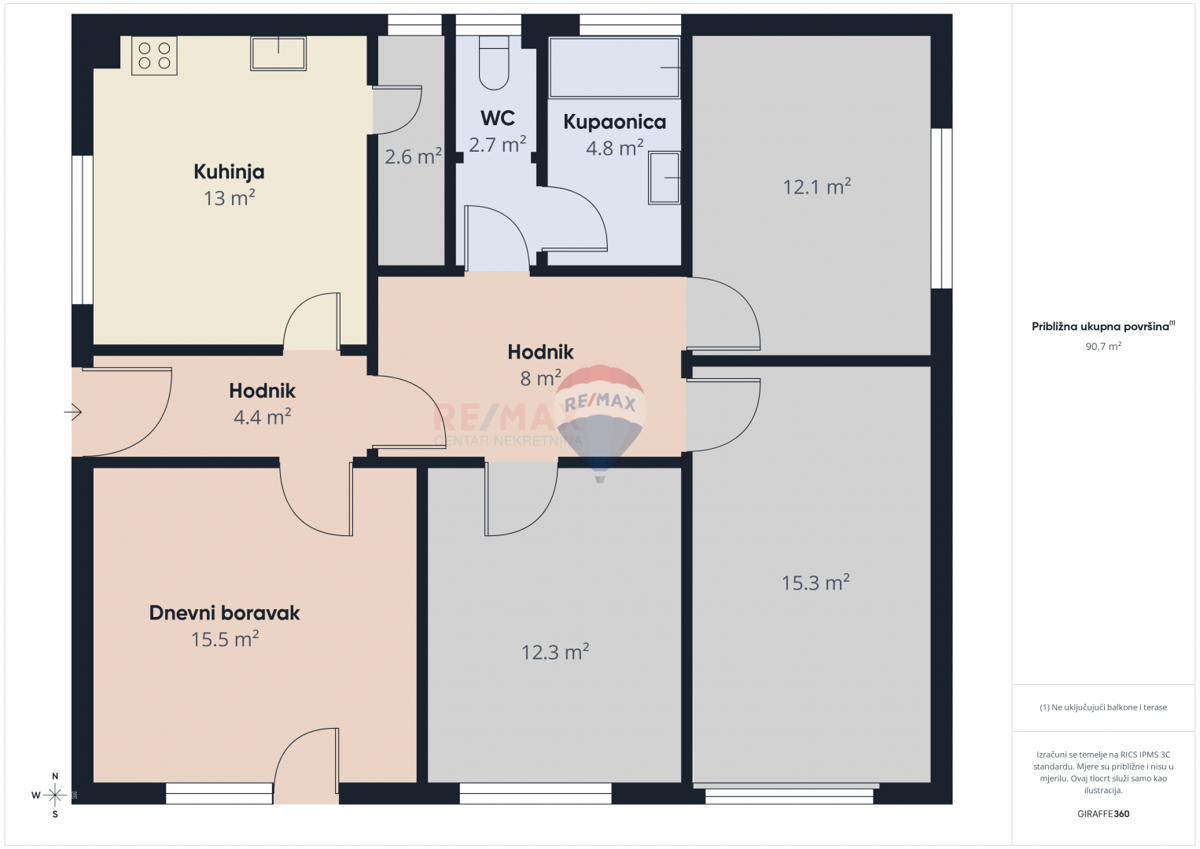 Stanovanje/Apartma Ćikovići, Kastav, 100m2