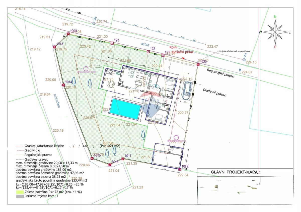 Stavbno zemljišče Rebići, Barban, 1.071m2