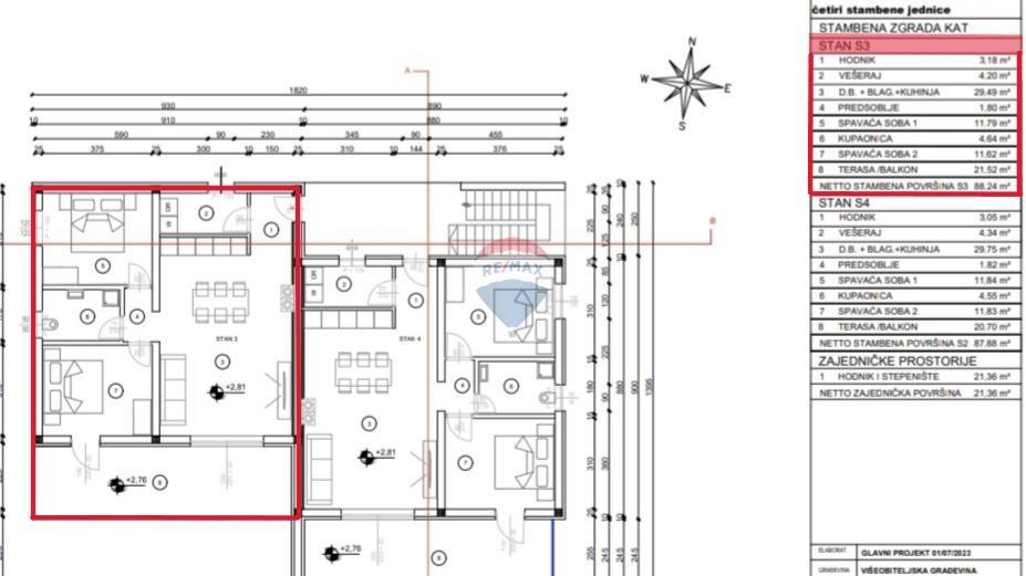 Dvosobno stanovanje s teraso in pogledom na morje – Novigrad