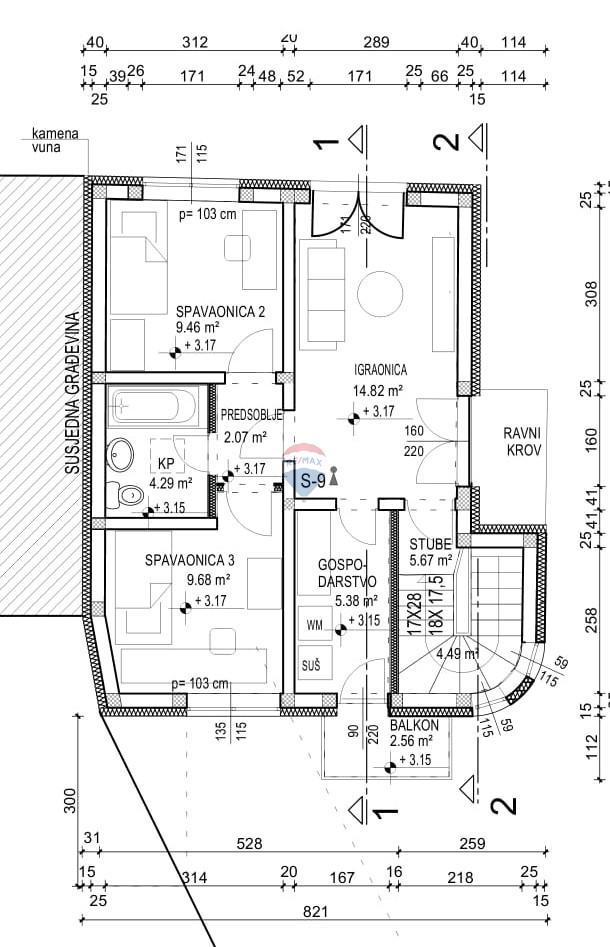 Hiša Kustošija, Črnomerec, 137,84m2