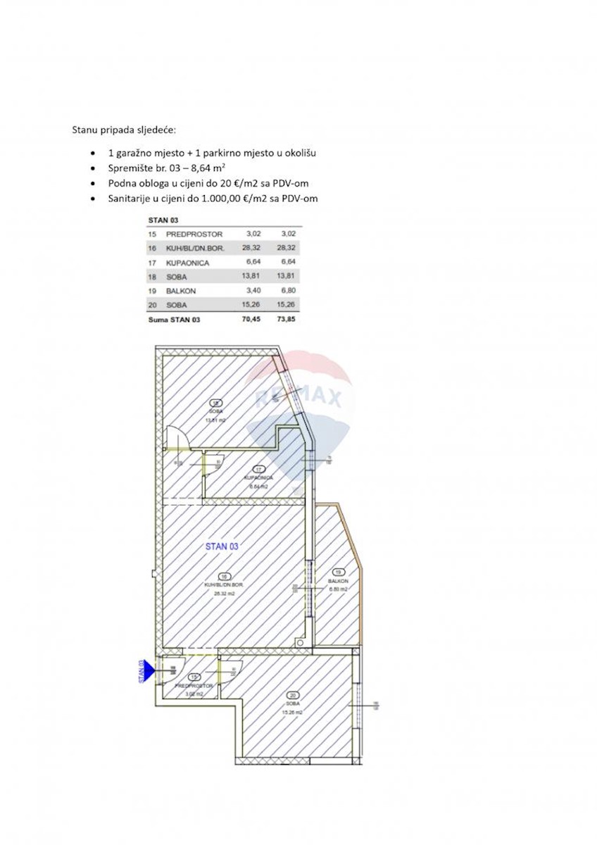 Stanovanje/Apartma Rešetari, Kastav, 73,85m2