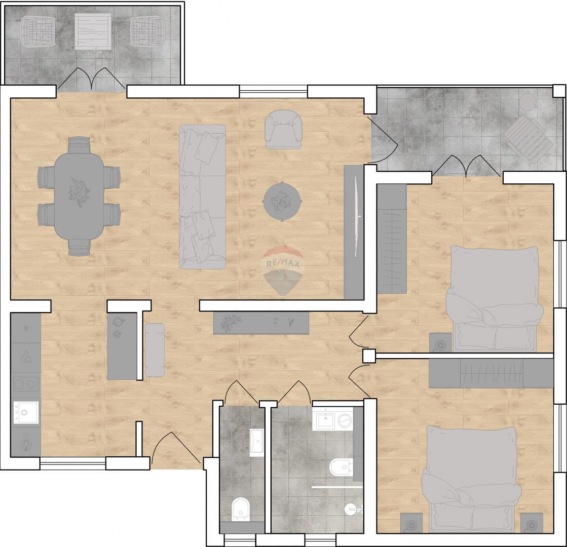 Istra, Rovinj, stanovanje v mirni ulici, 1. nadstropje, velika terasa 30 m² + 2 parkirni mesti