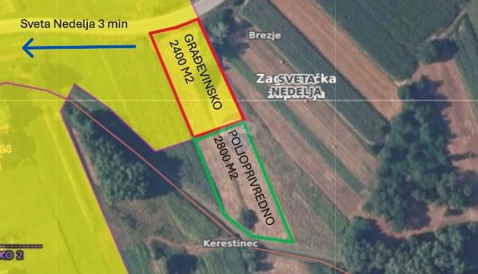Stavbno zemljišče Brezje, Sveta Nedelja, 5.252m2