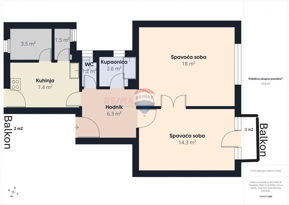 Stanovanje/Apartma Trešnjevka, Trešnjevka - Sjever, 57m2