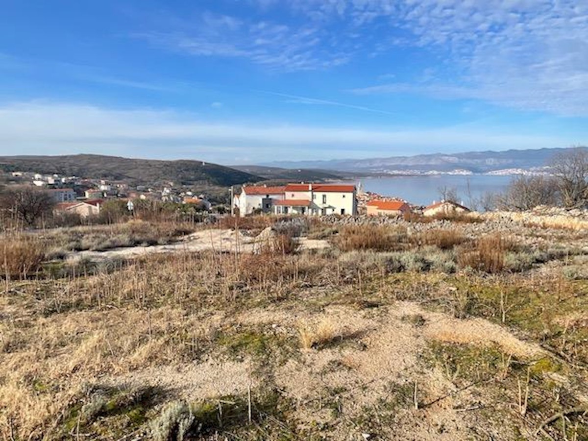 Otok Krk, Vrbnik, gradbeno zemljišče 1231 m2, pogled na morje