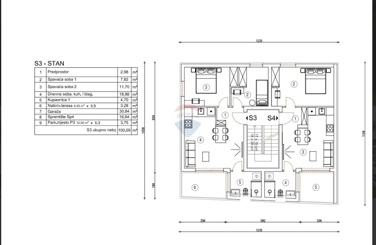 Stanovanje/Apartma Šijana, Pula, 100,59m2