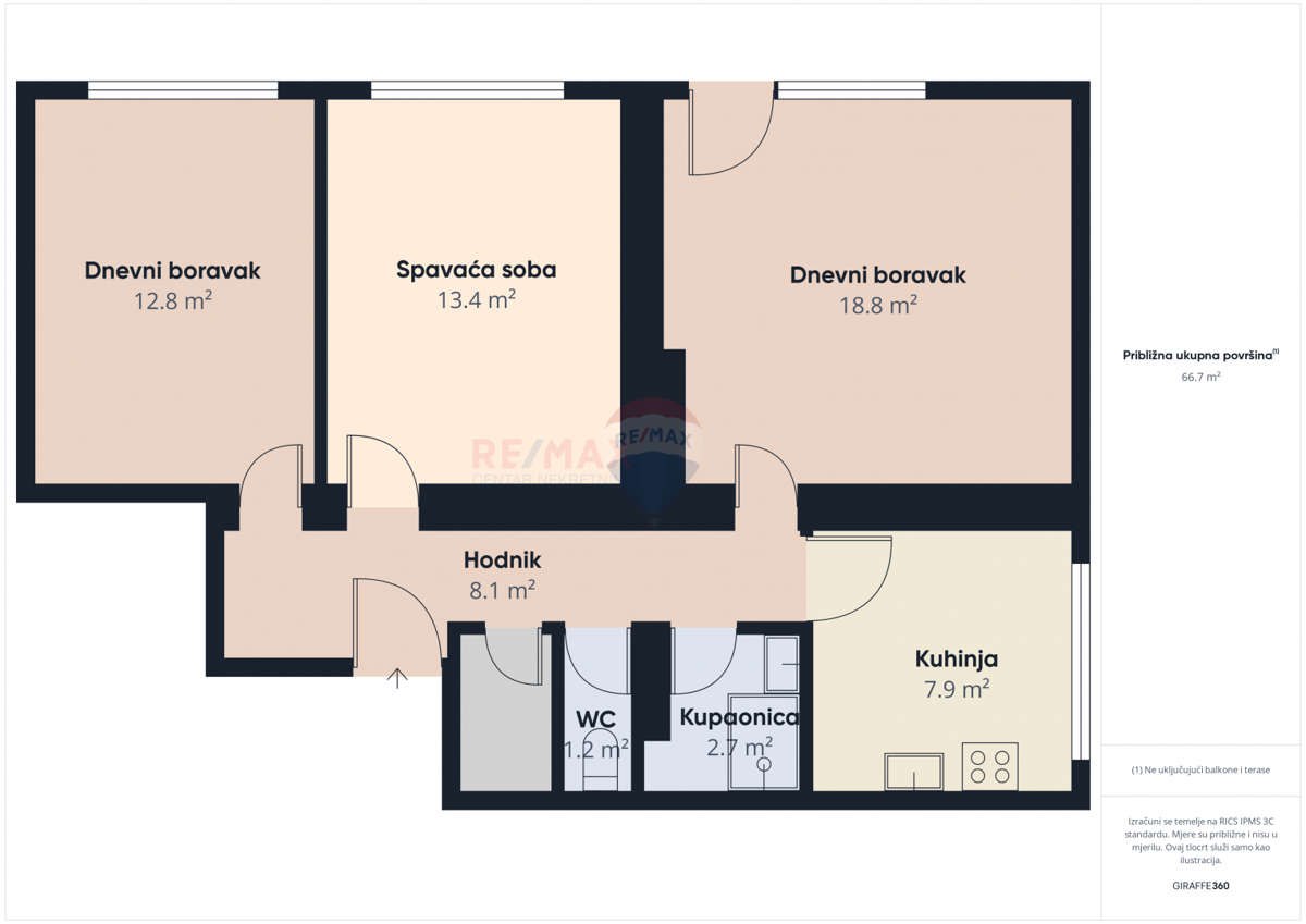 Stanovanje/Apartma Sesvete, 65,28m2