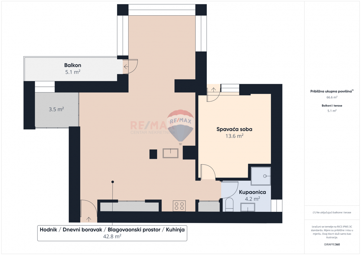 Stanovanje/Apartma Črnomerec, 67,75m2