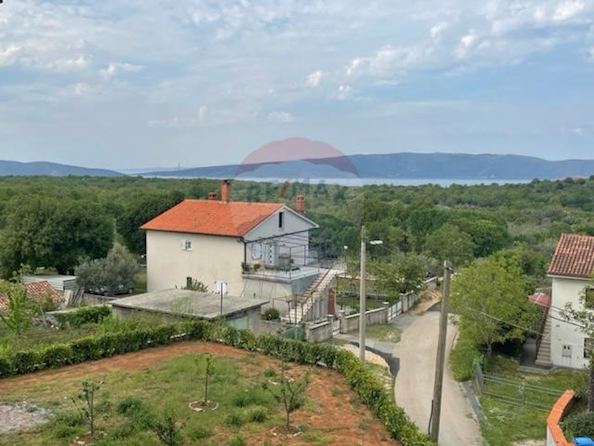 Otok Krk, Sottovento, apartma v izgradnji, 52 m2, 2 spalnici + dnevna soba, pogled na morje