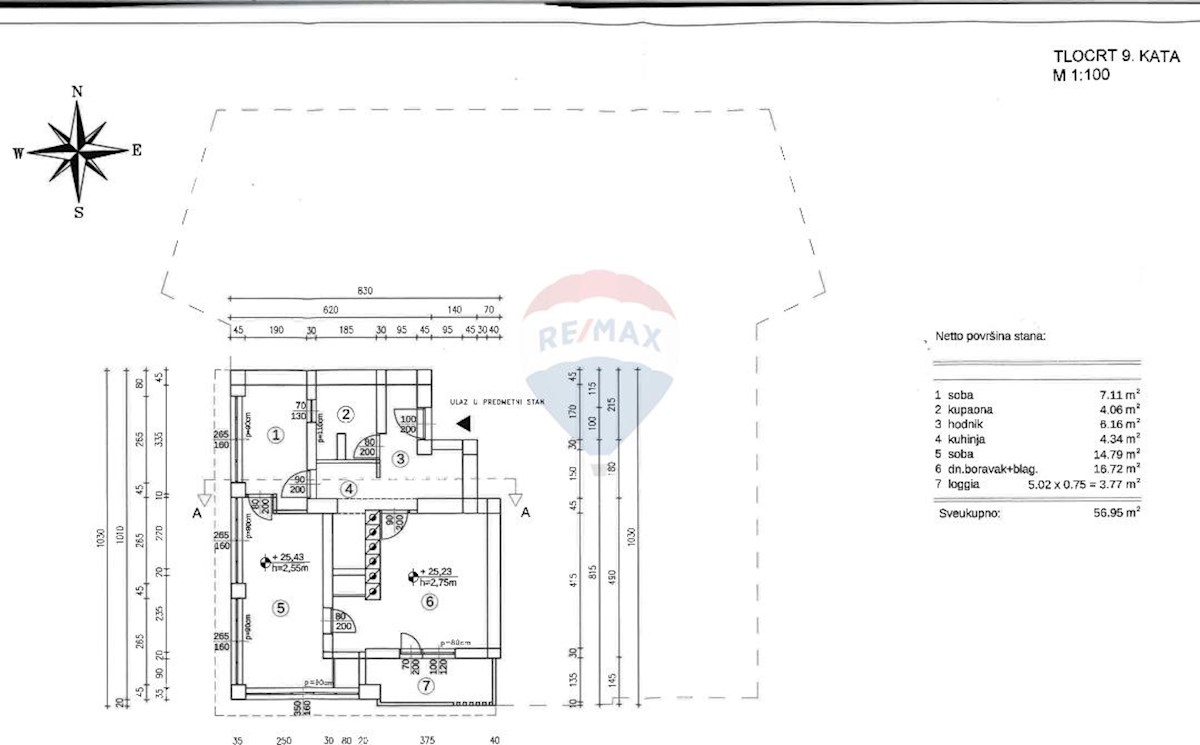 Stanovanje/Apartma Krnjevo, Rijeka, 56,95m2