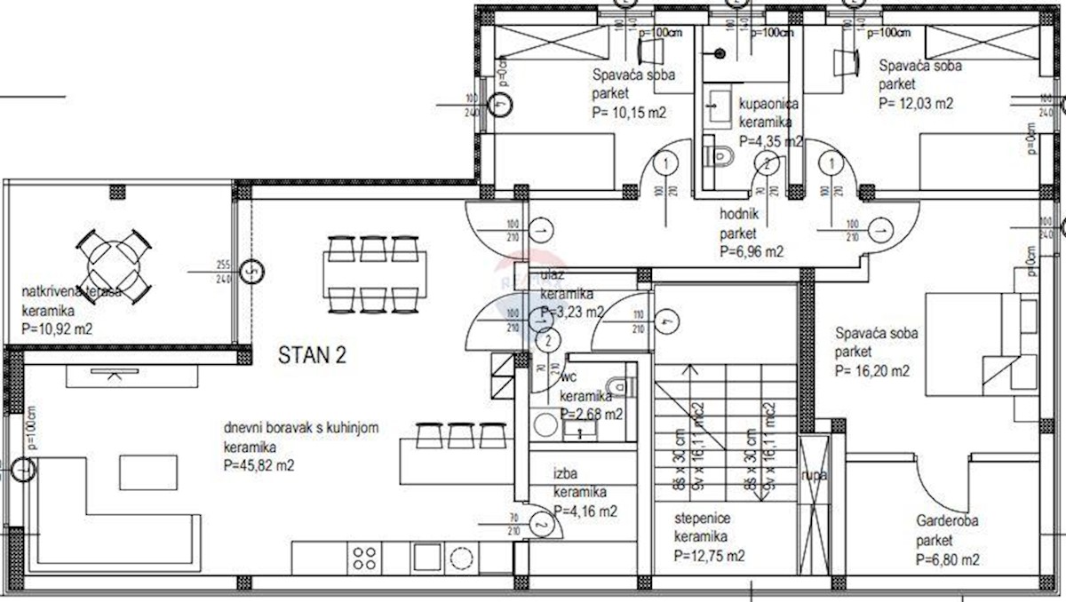 Stanovanje/Apartma Kanfanar, 123,30m2