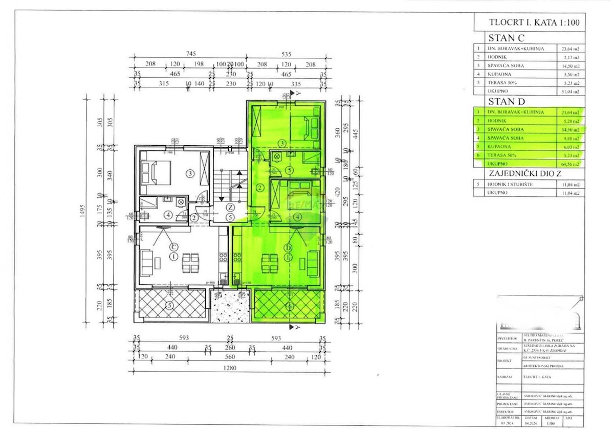 Stanovanje/Apartma Žbandaj, Poreč, 71,09m2