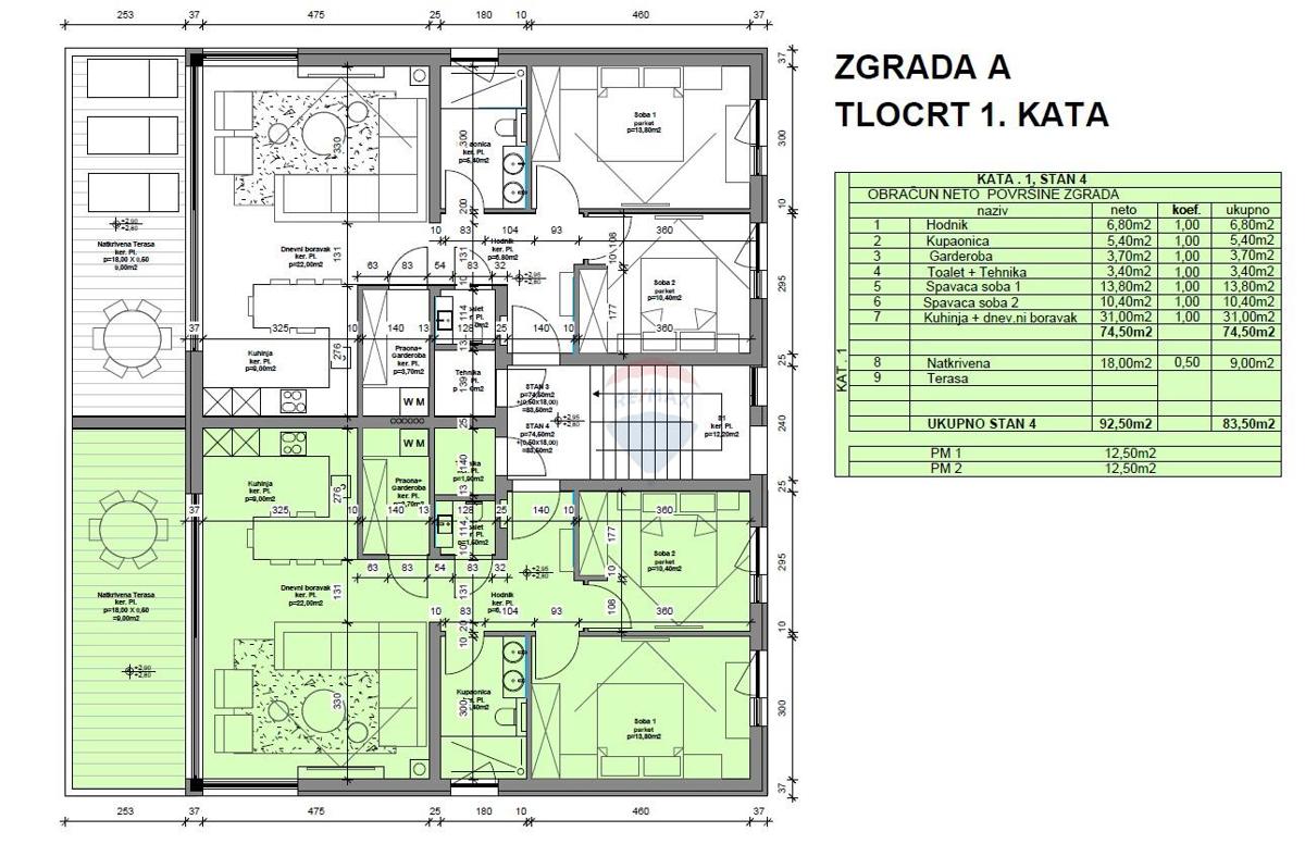 Stanovanje/Apartma Poreč okolica, Poreč, 92,50m2