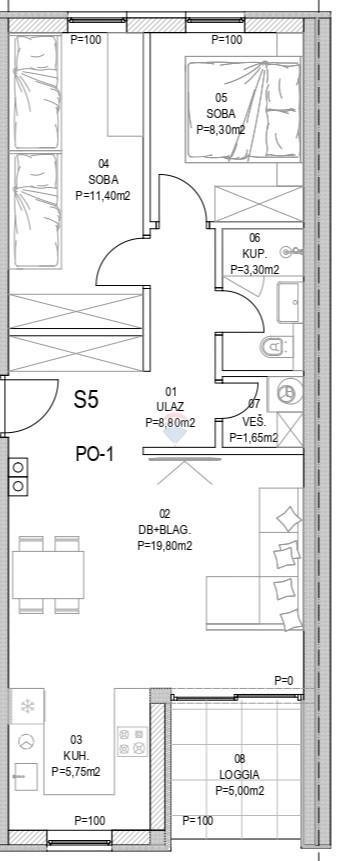 Stanovanje/Apartma Barban, 64m2
