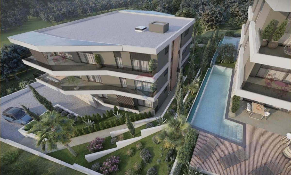 Istra, Pješčana Uvala – trisobno stanovanje, pogled na morje, luksuzna novogradnja