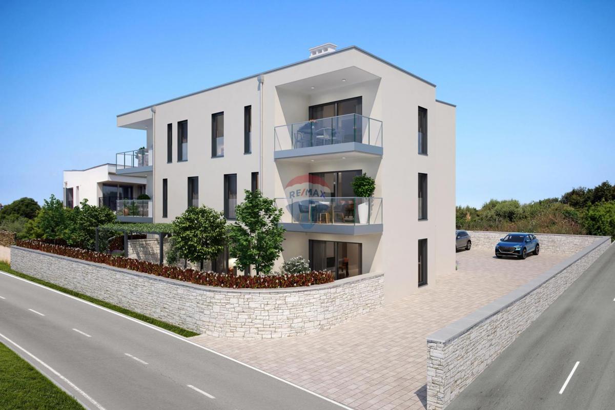 Umag, Zambratija – Moderen pritlični apartma z vrtom – Novogradnja