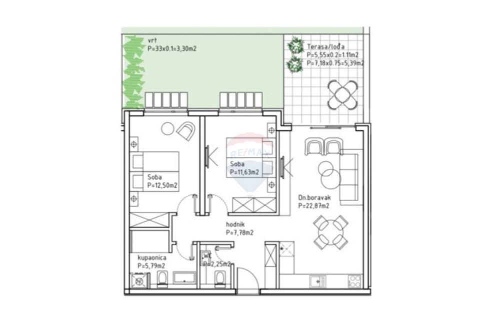 Apartma Makarska, 72,62m2