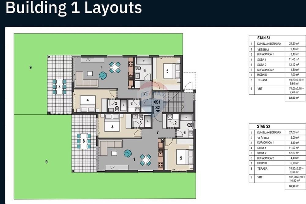 Stanovanje Mandre, Kolan, 82,60m2