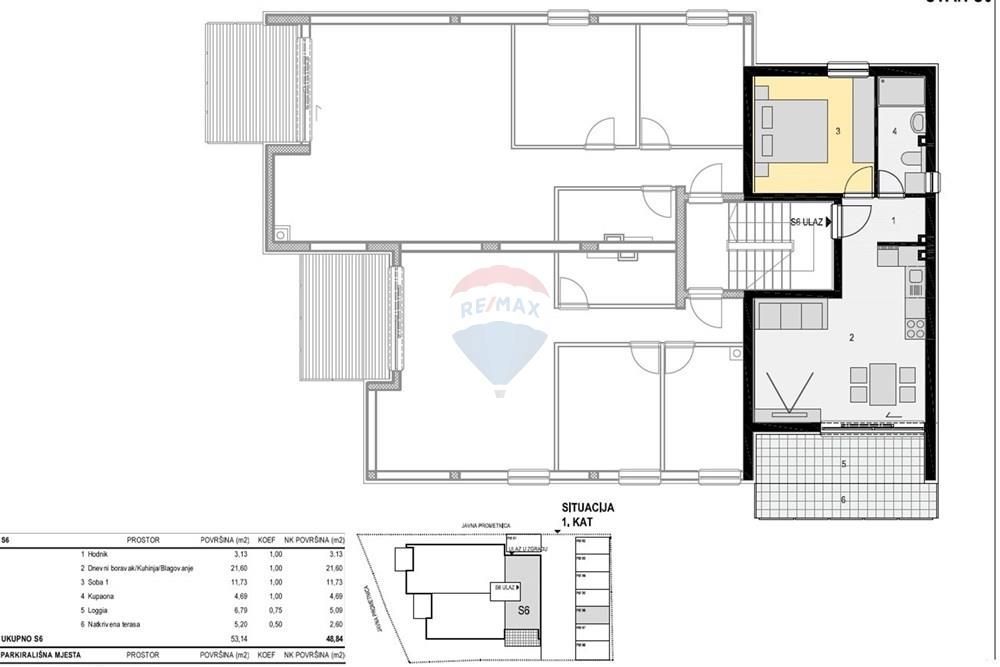 Stanovanje Mandre, Kolan, 48,84m2