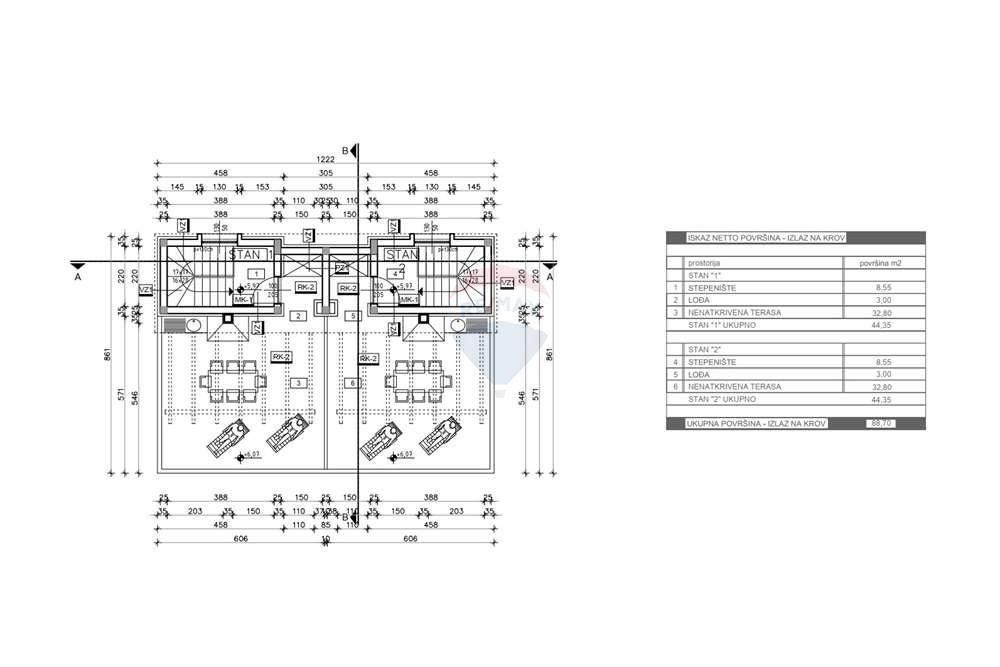 Apartma Mulo, Vrsi, 124m2