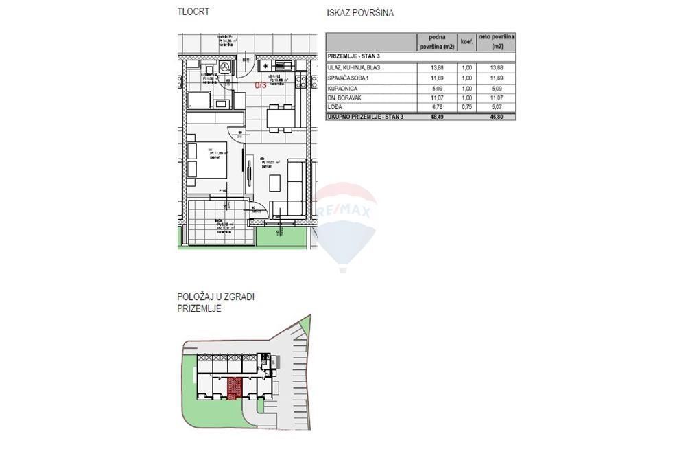 Stanovanje Mocire, Zadar, 46,80m2