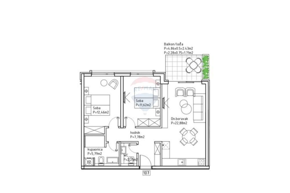 Apartma Makarska, 66,92m2